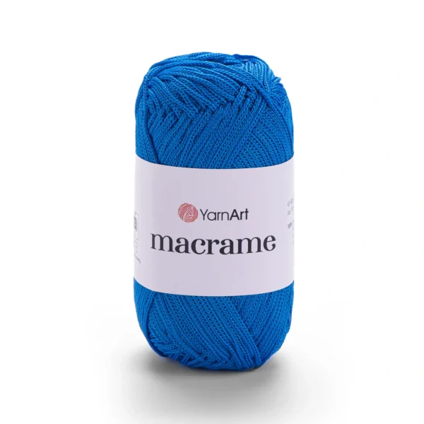 Yarnart Macrame 139 яскраво синій, або волошковий "електрик" 2 мм, — шнур для в'язання сумок, вага 50г, довжина 130м, купити Київ, вул Хорива 1 А