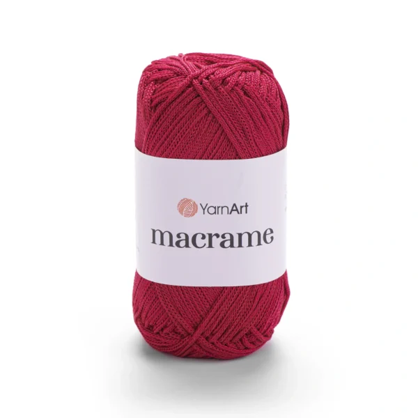Yarnart Macrame 143 червоний — шнур 2 мм для в'язання сумок, вага 50г, довжина 130м, купити Київ, вул Хорива 1 А
