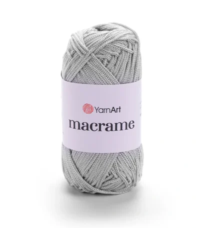 Yarnart Macrame 149 світло-сірий 2 мм, сірий — шнур для в'язання сумок, вага 50г, довжина 130м, купити Київ, вул Хорива 1 А