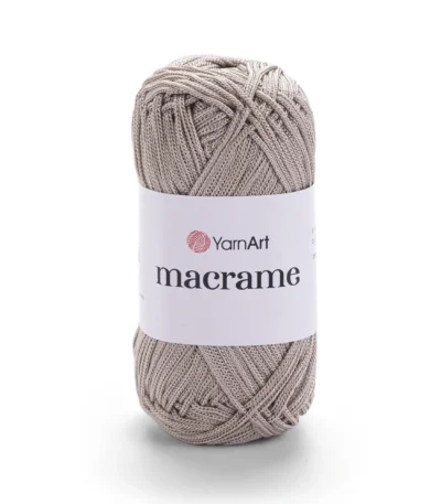 Yarnart Macrame 156 сіро-бежевий, або волошковий "електрик" 2 мм, — шнур для в'язання сумок, вага 50г, довжина 130м, купити Київ, вул Хорива 1 А