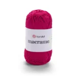 Yarnart Macrame 163 червоний ягідний — шнур 2 мм для в'язання сумок, вага 50г, довжина 130м, купити Київ, вул Хорива 1 А
