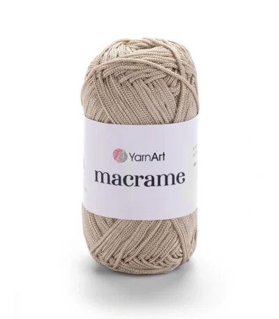 Yarnart Macrame 166 бежевий 2 мм, — шнур для в'язання сумок, вага 50г, довжина 130м, купити Київ, вул Хорива 1 А