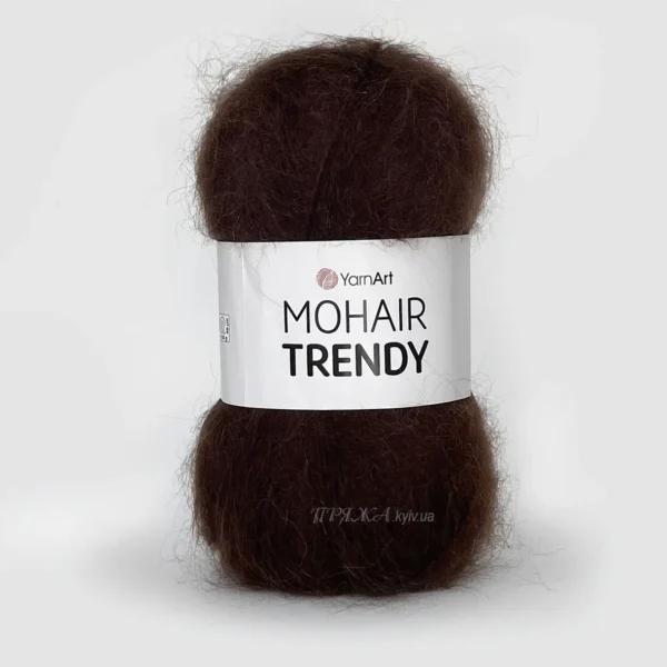 YarnArt Mohair Trendy 123 шоколад Колір: 123 (шоколад) Склад: 50% мохер, 50% акрил Вага: 100 г Метраж: 220 м Виробник: Туреччина