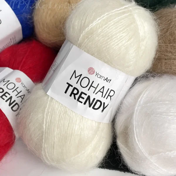 YarnArt Mohair Trendy 1003 молочний Склад: 50% мохер товстий та довговорсий, 50% акрил Вага: 100 г Метраж: 220 м Виробник: Туреччина