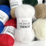YarnArt Mohair Trendy 101 білий Склад: 50% мохер, 50% акрил Вага: 100 г Метраж: 220 м Виробник: Туреччина