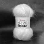 Мохер Тренді 108 білий Склад: 50% мохер, 50% акрил Вага: 100 г Метраж: 220 м Виробник: Туреччина. Купити в магазин пряжі Київ Хорива 1 А