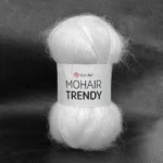 Мохер Тренді 108 білий Склад: 50% мохер, 50% акрил Вага: 100 г Метраж: 220 м Виробник: Туреччина. Купити в магазин пряжі Київ Хорива 1 А