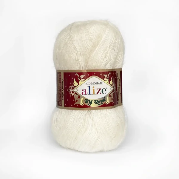 Alize Kid Royal 01 кідмохер 62% кремовий купить в Магазині пряжі на Подолі Київ, Хорива 1 А