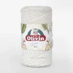 Шнур 3мм білий натуральний Olivin Makrome 3 мм 3502 бавовняний кручений Rope 105м 250г Туреччина