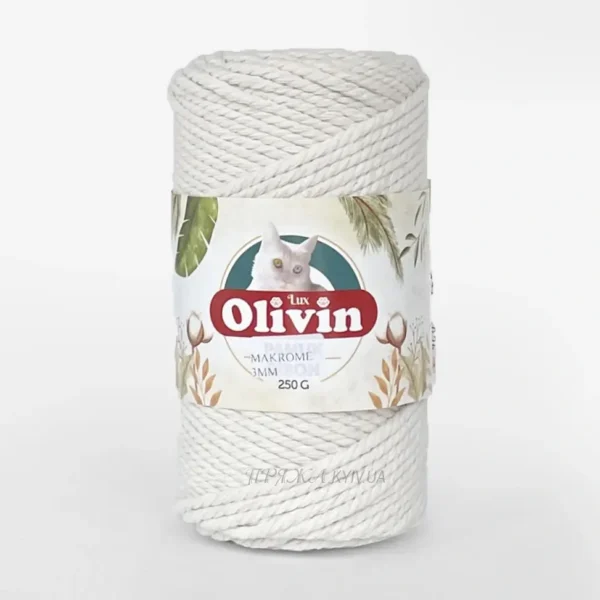 Шнур 3мм [attr name="pa_color"] Olivin Makrome 3 мм [attr name="pa_n-color"] бавовняний кручений Rope 105м 250г Туреччина