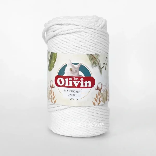 Шнур 3мм [attr name="pa_color"] Olivin Makrome 3 мм [attr name="pa_n-color"] бавовняний кручений Rope 105м 250г Туреччина