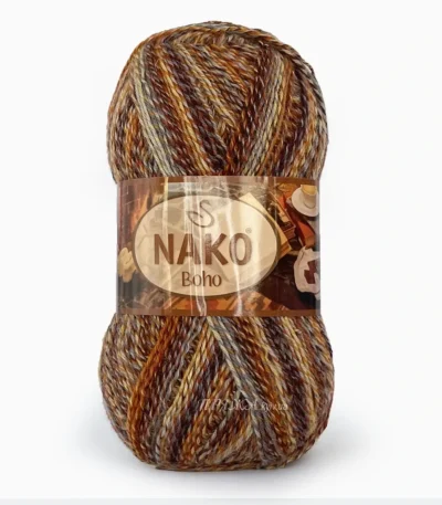 Nako Boho 87723 зелений муліне — шкарпеткова пряжа купити Київ
