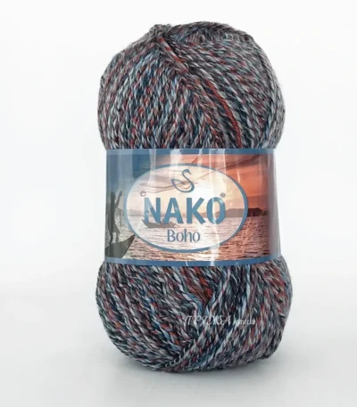 Nako Boho 87723 зелений муліне — шкарпеткова пряжа купити Київ