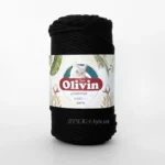 Шнур 3мм чорний Olivin Makrome 3 мм 3520 100% бавовняний кручений Rope 105м 250г Туреччина