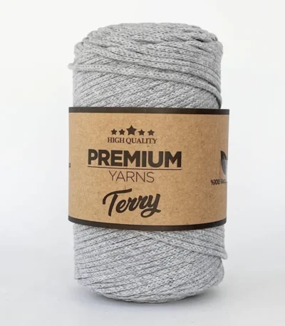 Premium Yarns Terry 8516 сірий - бавовняний шнур для сумок 2мм