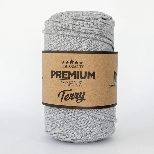 Premium Yarns Terry 8516 сірий - бавовняний шнур для сумок 2мм