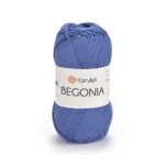 Yarnart Begonia 0154 синій Склад: 100% мерсеризована бавовна Колір: 003 білий Вага мотка: 50 г Довжина: 169 м