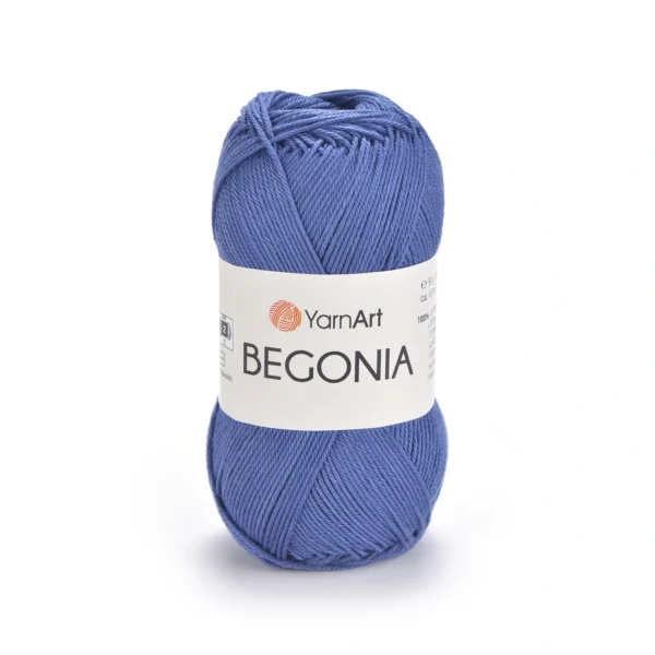 Yarnart Begonia 0154 синій Склад: 100% мерсеризована бавовна Колір: 003 білий Вага мотка: 50 г Довжина: 169 м