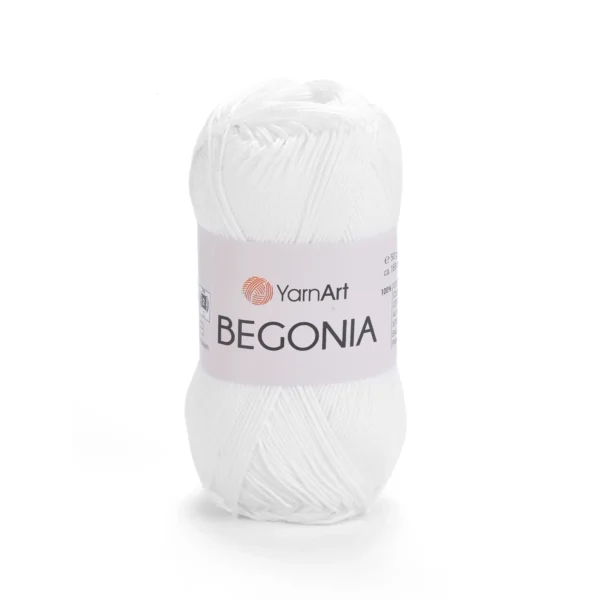 Пряжа Yarnart Begonia 1000 білосніжний, білий - це 100% мерсеризована бавовна 50 г /169 м. Купити м Київ, Хорива 1 А