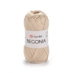 Yarnart Begonia 4660 бежевий: Склад: 100% мерсеризована бавовна Колір: 003 білий Вага мотка: 50 г Довжина: 169 м