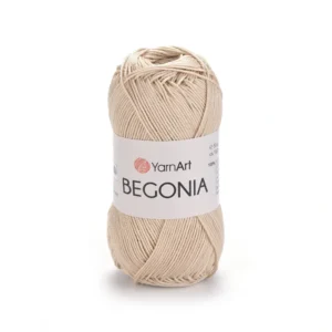 Yarnart Begonia 4660 бежевий: Склад: 100% мерсеризована бавовна Колір: 4660 Вага мотка: 50 г Довжина: 169 м