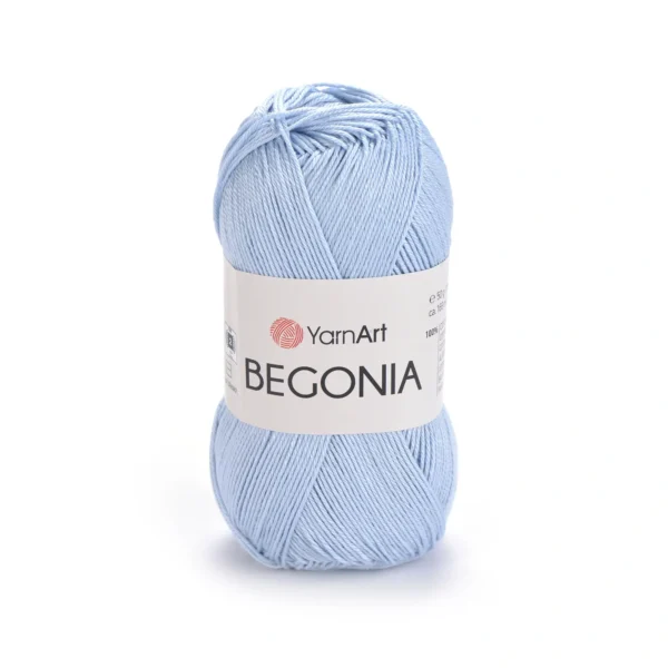 Yarnart Begonia 4917 блакитний - це пряжа 100% мерсеризована бавовна Вага мотка: 50 г Довжина: 169 м. Купити в магазині пряжі Київ