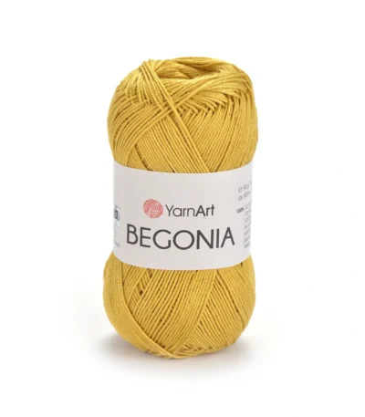 Пряжа Yarnart Begonia 4940 охра - це 100% мерсеризована бавовна 50 г /169 м. Купити м Київ, Хорива 1 А