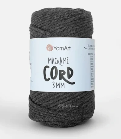 YarnArt Macrame Cord 3мм 769 шоколадний — міцний бавовняний шнур 3мм для в'язання сумки гачком купити в Магазин пряжі Київ, Хорива 1 А