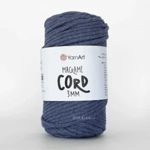 YarnArt Macrame Cord 3мм 723 срібло на чорній основі — міцний бавовняний шнур 3мм для в'язання сумки гачком купити в Магазин пряжі Київ, Хорива 1 А