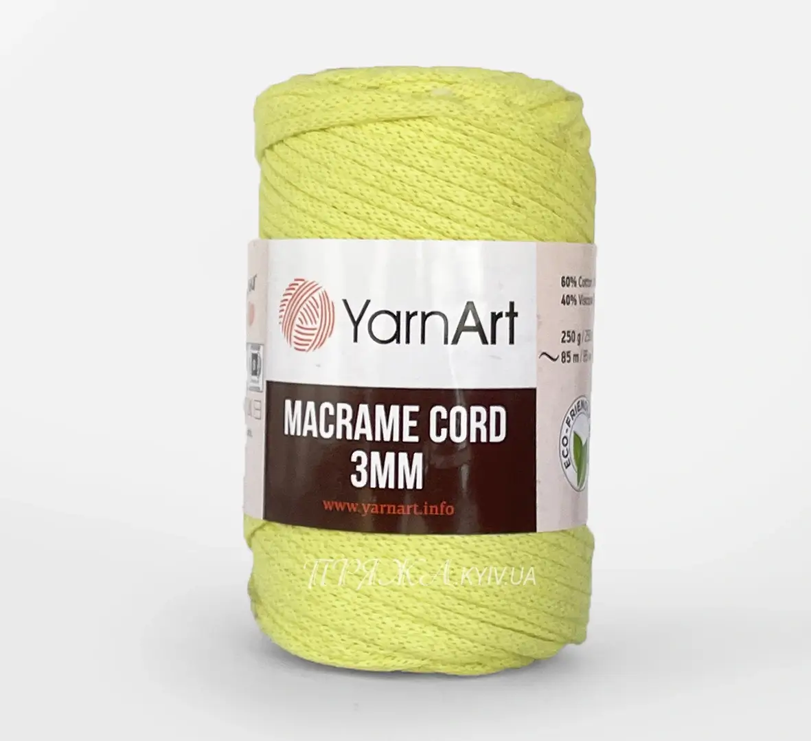 Yarnart_macrame-cord-754 Yarnart Macrame Cord 754 Лимон — шнур 3мм для сумок і макраме