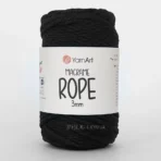 Yarnart Macrame Rope 3мм 750 чорний — універсальний бавовняний шнур для макраме