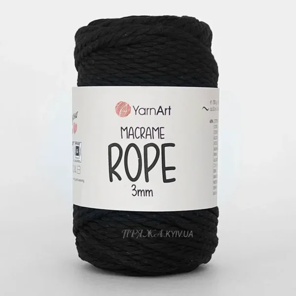 Кручений шнур YarnArt Macrame Rope 3мм [attr name="pa_n-color"] [attr name="pa_color"] — міцний бавовняний шнур 3мм для в'язання в припинди або купити в Магазин пряжі Київ, Хорива 1 А