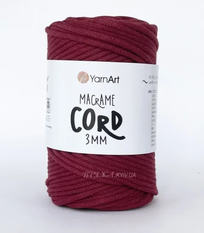 YarnArt Macrame Cord 3мм 750 чорний — міцний бавовняний шнур 3мм для в'язання сумки гачком купити в Магазин пряжі Київ, Хорива 1 А