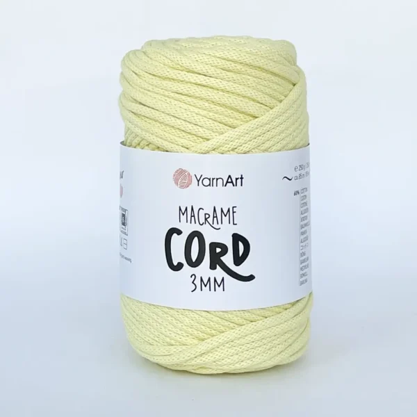YarnArt Macrame Cord 3мм [attr name="pa_n-color"] [attr name="pa_color"] — міцний бавовняний шнур 3мм для в'язання сумки гачком купити в Магазин пряжі Київ, Хорива 1 А