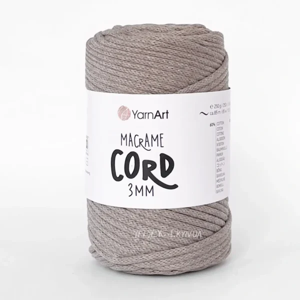 YarnArt Macrame Cord 3мм [attr name="pa_n-color"] [attr name="pa_color"] — міцний бавовняний шнур 3мм для в'язання сумки гачком купити в Магазин пряжі Київ, Хорива 1 А