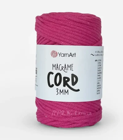 Yarnart Macrame Cord 750 чорний — шнур 3мм для сумок і макраме