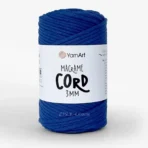 YarnArt Macrame Cord 3мм 772 синій — міцний бавовняний шнур 3мм для в'язання сумки гачком купити в Магазин пряжі Київ, Хорива 1 А