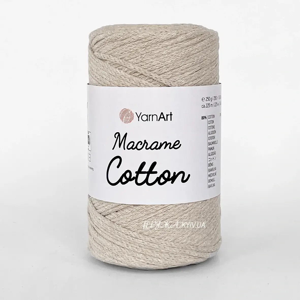 Yarnart_macrame_cotton_753 Yarnart Macrame Cotton 753 світлий беж — пряжа-шнур для макраме і сумок, доступна в магазині Київ, Хорива 1-А