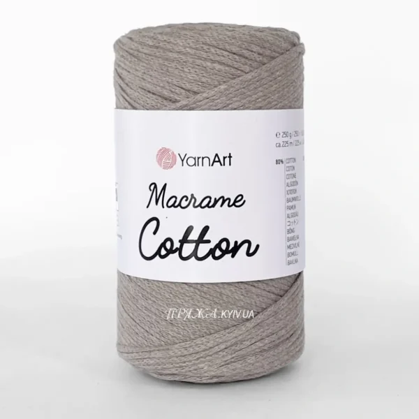Yarnart Macrame Cotton [attr name="pa_n-color"] [attr name="pa_color"] — пряжа-шнур для макраме і сумок, доступна в магазині Київ, Хорива 1-А