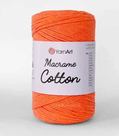 Yarnart Macrame Cotton 801 неон салатовий — пряжа-шнур для макраме і сумок, доступна в магазині Київ, Хорива 1-А
