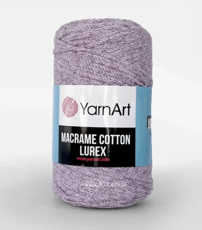 Yarnart Macrame Cotton Lurex 780 бірюза  — шнур для в’язання сумок з люрексом, авосек та аксесуарів