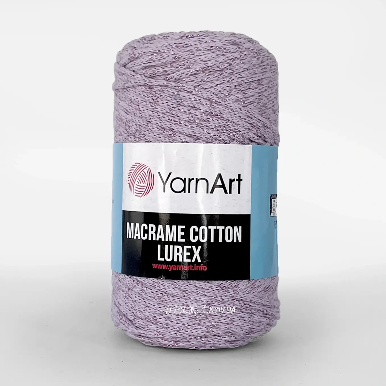 Yarnart_macrame_cotton_lurex-734 Yarnart Macrame Cotton Lurex 734 бузковий — шнур для в’язання сумок з люрексом, авосек та аксесуарів