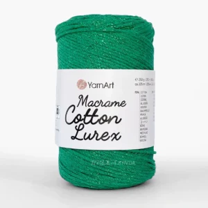 Yarnart Macrame Cotton Lurex 762 рожевий — шнур з люрексом 2 мм, моток 250 г