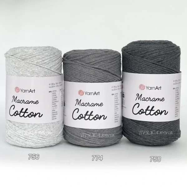 Yarnart Macrame Cotton палітра бежевих відтінків (756, 774, 758) — пряжа-шнур для макраме і сумок, купити в магазині Київ, Хорива 1-А