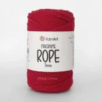Yarnart Macrame Rope 3мм 773 червоний — кручений бавовняний шнур для макраме