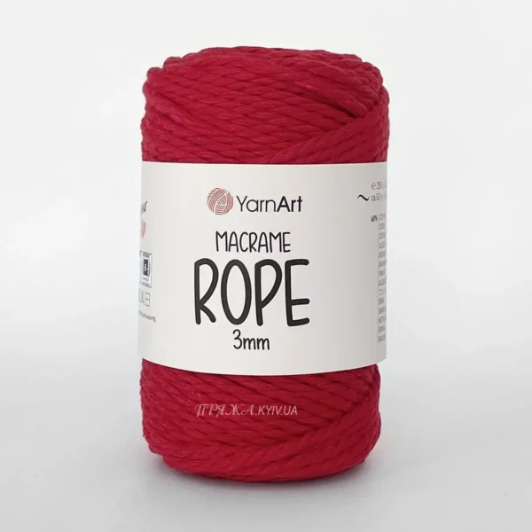 Кручений шнур YarnArt Macrame Rope 3мм [attr name="pa_n-color"] [attr name="pa_color"] — міцний бавовняний шнур 3мм для в'язання в припинди або купити в Магазин пряжі Київ, Хорива 1 А