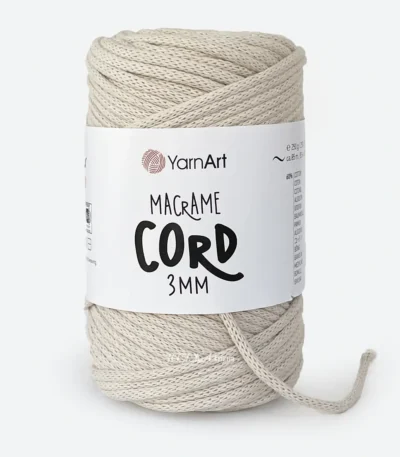YarnArt Macrame Cord 3мм 769 шоколадний — міцний бавовняний шнур 3мм для в'язання сумки гачком купити в Магазин пряжі Київ, Хорива 1 А
