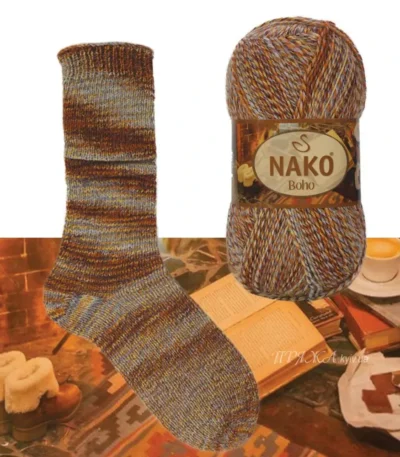 Носочна пряжа Nako Boho 87723 купити в магазині пряжі в Києві за адресою м Київ Хорива 1 А (на Подолі)