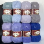 Палітра Alize kid mohair Kid Royal Порівняння кольорів: 40 VS 158 VS 141 VS 52 VS 224 VS 183 (блакитний) 975 VS 463