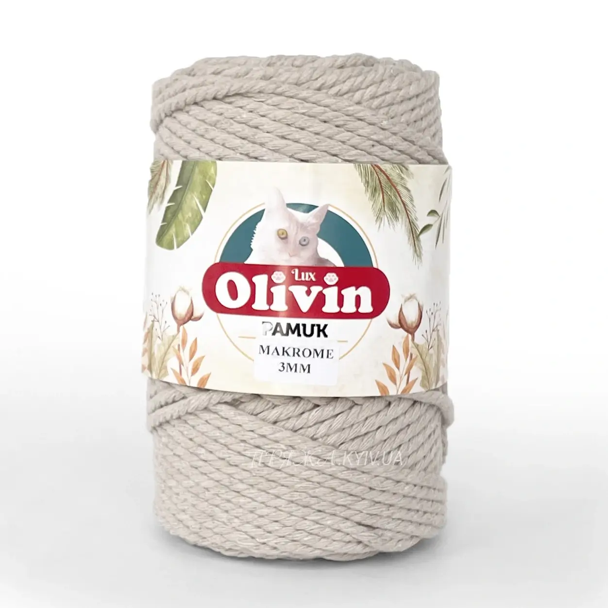 Кручений шнур 3мм  Olivin Makrome 3 мм  бавовняний кручений 105м /250г Туреччина